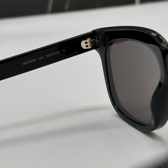 NEW GG1523S 001 GUCCI BLACK GREY SQUARE UNISEX GUCCI SUNGLASSES - Picture 9 of 12